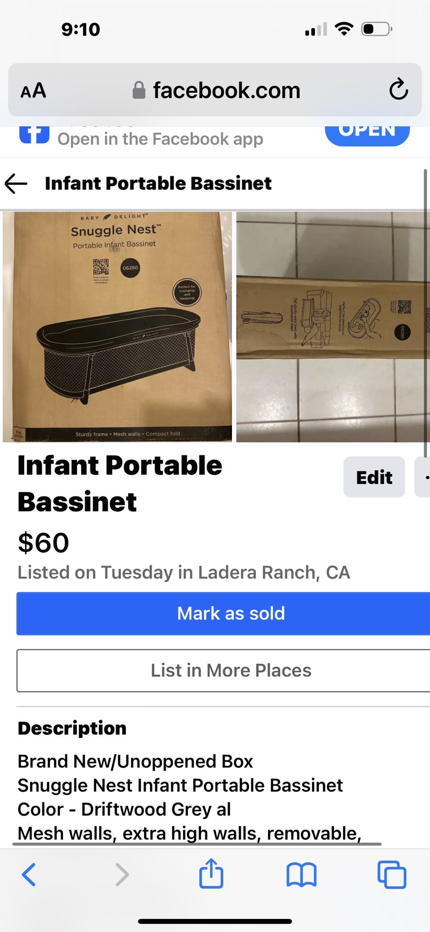 Baby Delight Snuggle Nest Infant Portable Bassinet