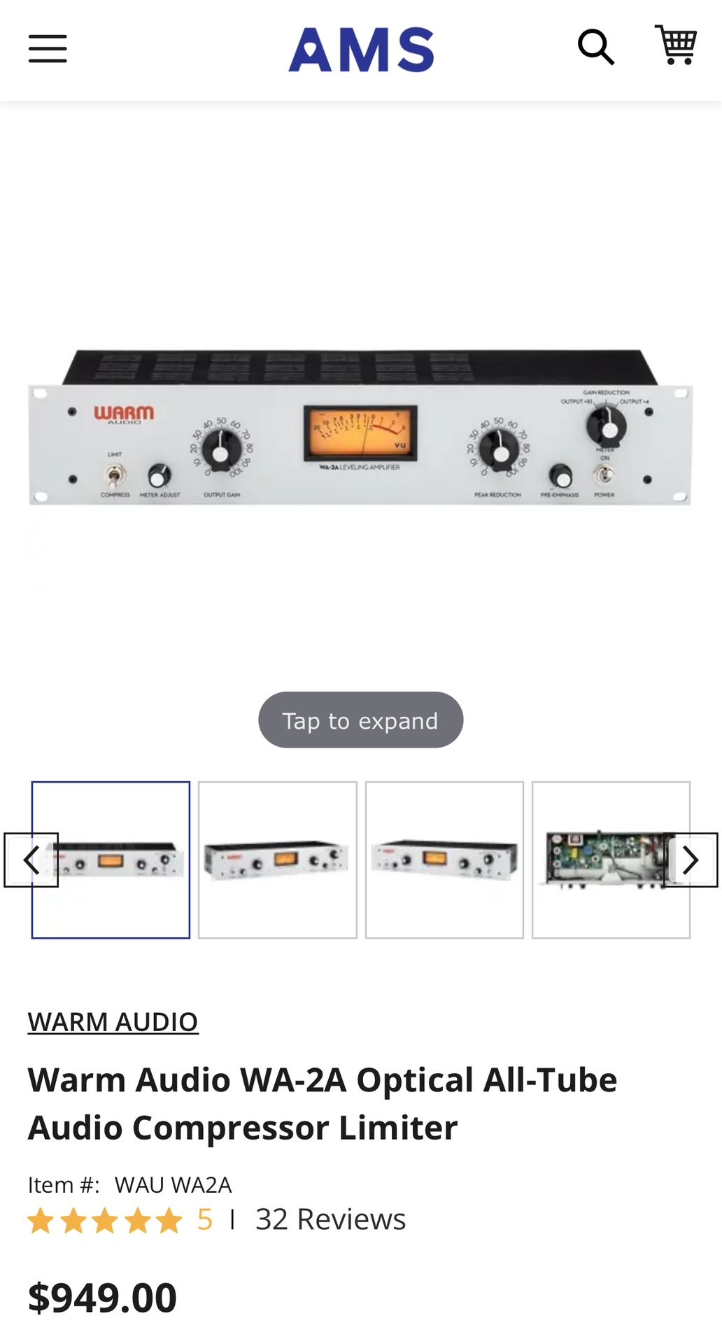 BRAND NEW!!! Warm Audio WA-2A Optical All-Tube Audio Compressor Limiter