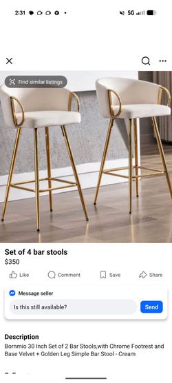 Set of 4 bar stools - 350$