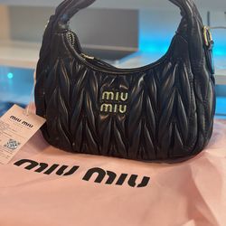 Miu Miu Black Matelassé Bag