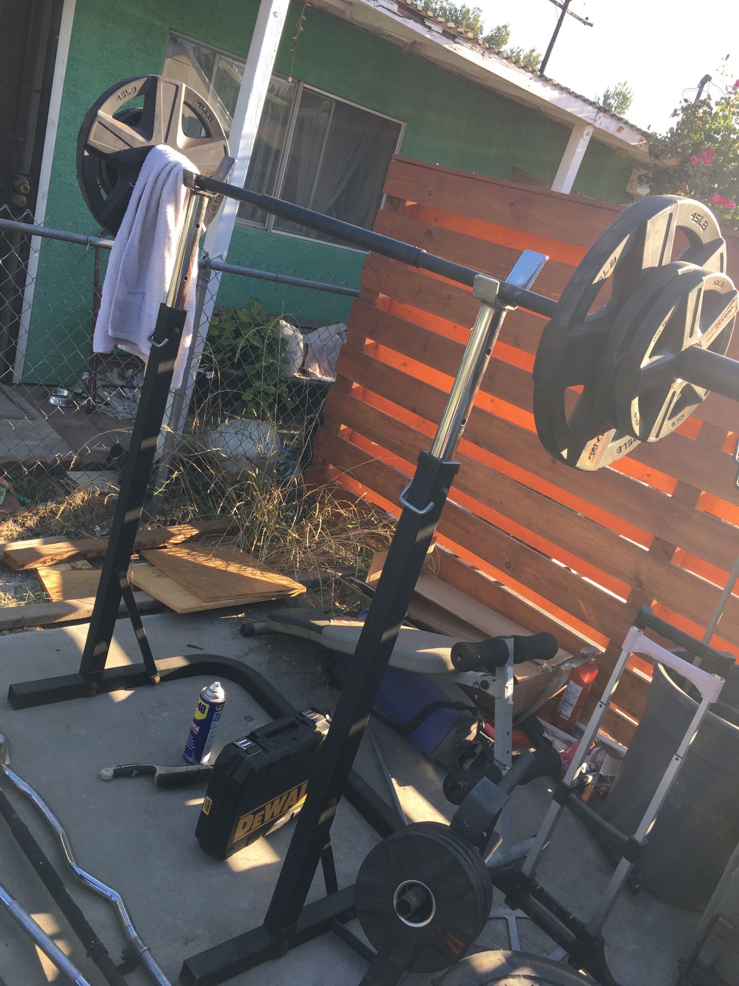 Squat rack bar and weights not included