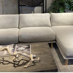 GREY SECTIONAL MODERN AND SOPHISTICATED SOFA 2 PIECE COLOR GREY  CRATE &BARREL