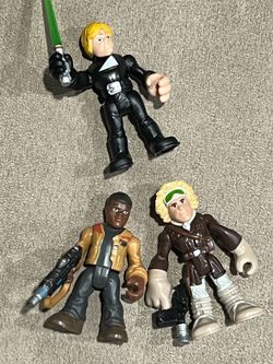 Imaginext lot of 3 Star Wars Luke Skywalker & Hans Solo & Finn Galactic heroes