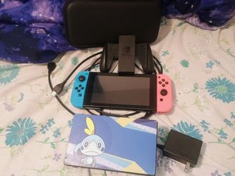 Nintendo Switch Neon Red/Blue w/ Carrying Case and All Accessories