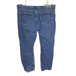 Wrangler 44x32 (Actual 43x 31) 96501MR Blue Jeans Distressed Denim Work Pants