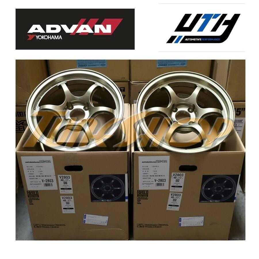 ADVAN RGD2 RG-D2 15x8 4x100 35 CIVIC CRX INTEGRA FIT MIATA GOLD