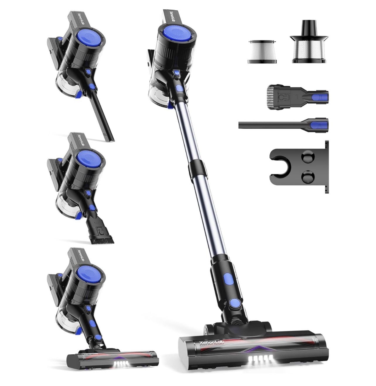 Cordless Vacuum Cleaner, 45KPA Stick Vacuum Cleaners for Home with Up to 40 Mins Runtime, 6-in-1 Rechargeable Lightweight Vacuum with Powerful Suction