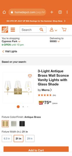 Mara Three Light Vanity Gold