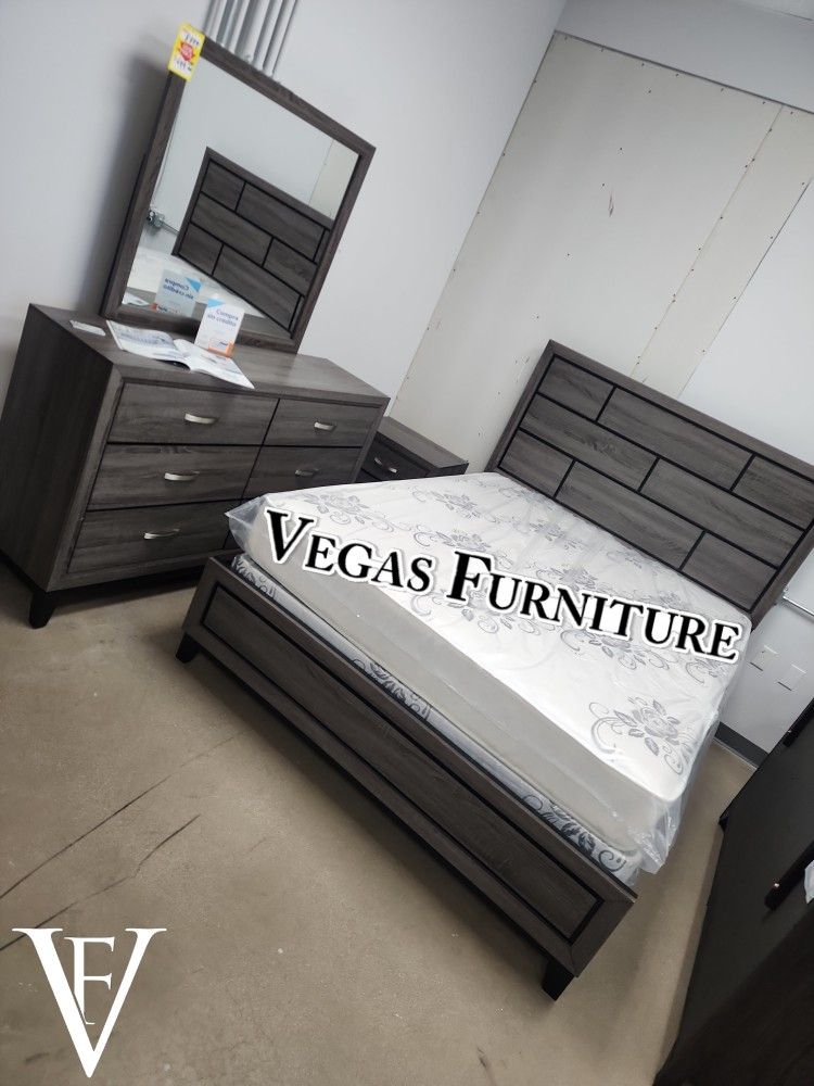 Queen Bedroom Set 4pc Free Delivery