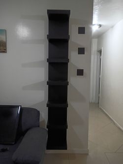 Tall Dark Brown Vertical Bookshelf