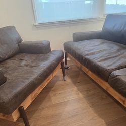 Top Grain Leather Sofa And Chair 