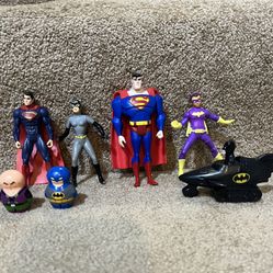 DC Comics lot of 7 figures Superhero Batman Batgirl Lex Luger
