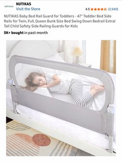 NUTIKAS baby bed rail guard for toddler 47 in