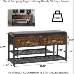 3 Tier Entryway Bench/ Shoe Storage Bench