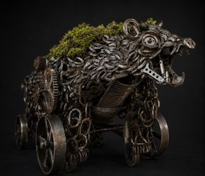Walks with Heart Bear sculpture