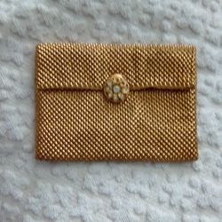 Mesh Whiting &Davis Co Gold Color Mini Wallet