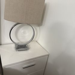 2 Luxury White Dressers and 2 Luxury White Lamps