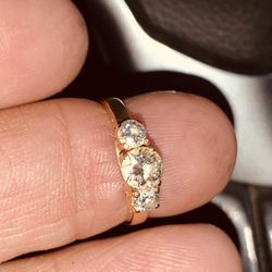 3 Stone Diamond 18K Engagement Ring