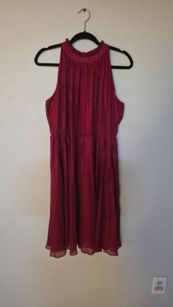 Burgundy Sleeveless Midi Dress