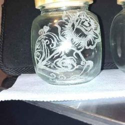 Hand Engraved Custom Glass Jar