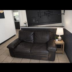Brown Leather Couch 