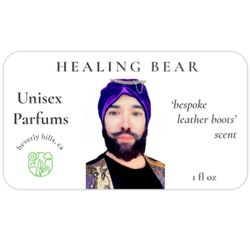 Authentic HEALING BEAR Beverly Hills CA Unisex Parfum Men Women bespoke leather boots scent Cologne Perfume Spray FULL SZ 1 Oz NEW