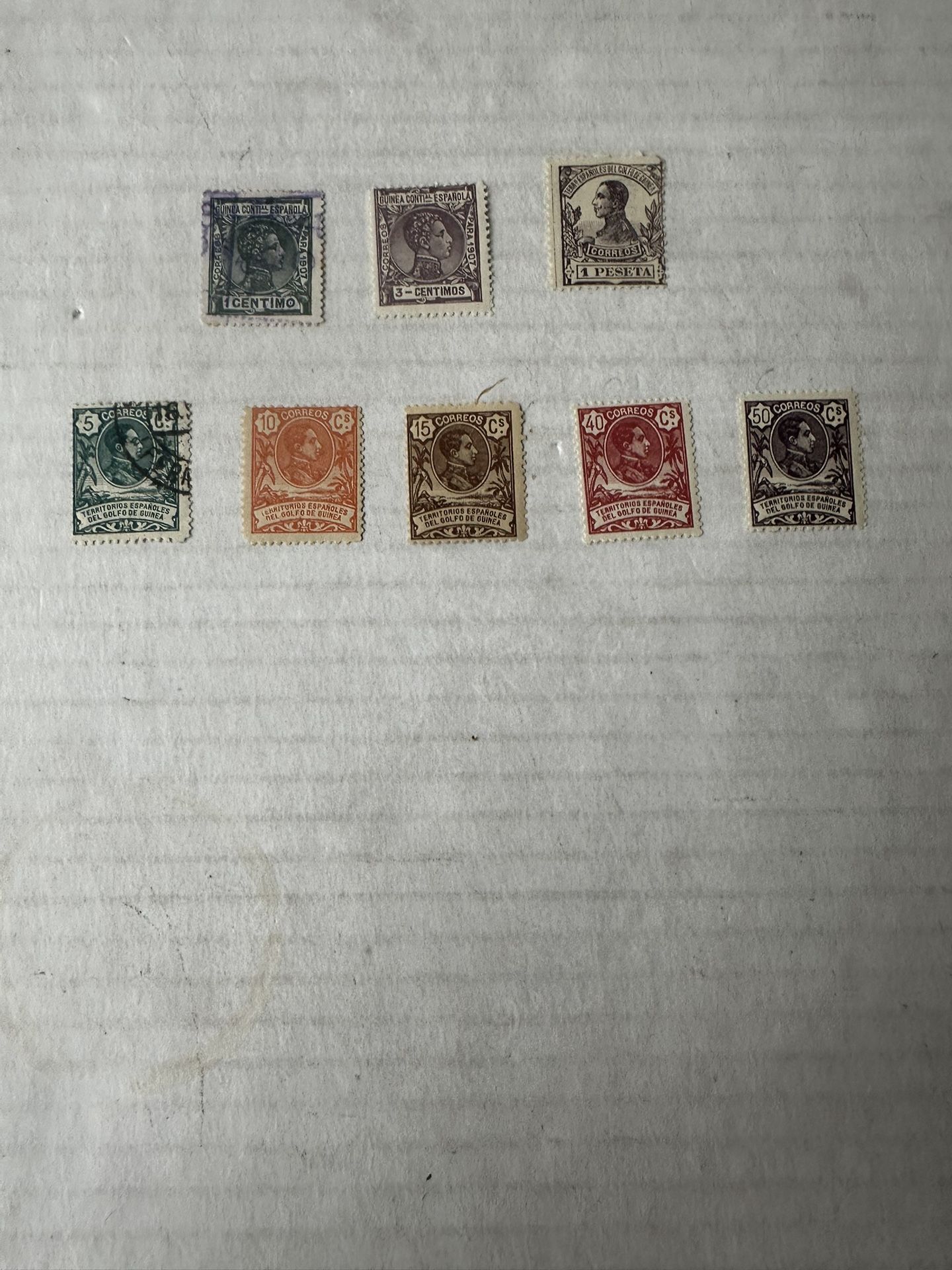Spanish Guinea Group Of 8 Stamps Mint Hinge 1907-09