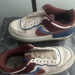 Nike Burgundy And Pink And Blue Sneakers 