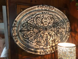 Large Oval Ornate Metal Wall Decor
