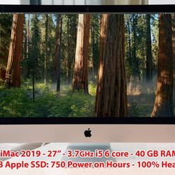 iMac 2019 27"- 2TB SSD NVMe - 40GB RAM