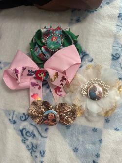 Disney princess girls bows-set of 4
