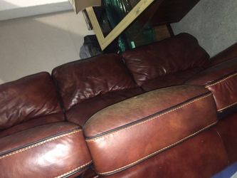 Real leather, three people couch