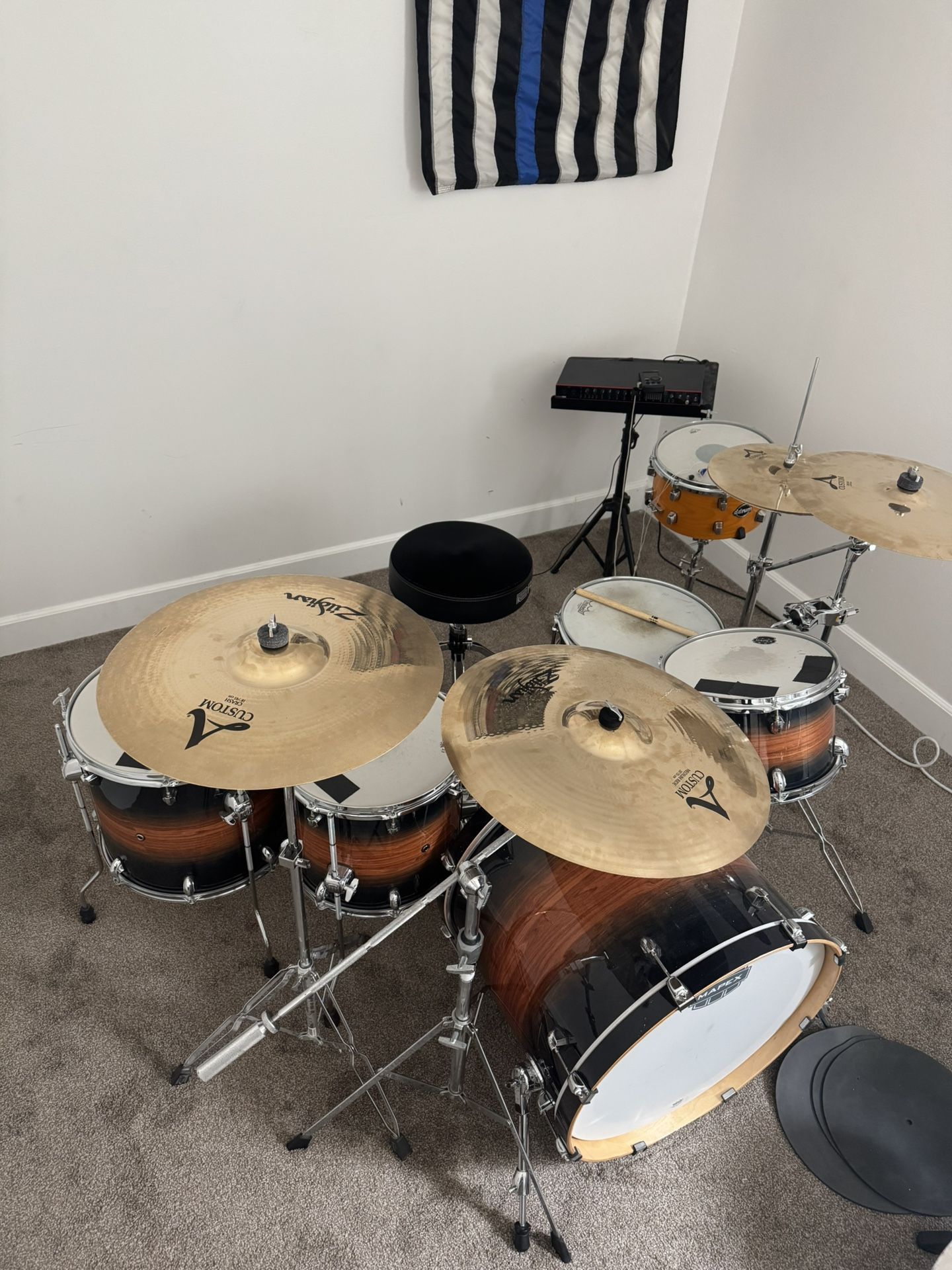 Mapex Armory Drum set Full Set Up (stands And All)