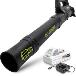 Sun Joe Jet Leaf Blower with Cordless Compact Turbine & Quick Charging, IONMAX 24V, Green - Portable Battery-Powered Electric Blower for Lawn, Garden,