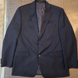 Chaps Vibrant Dark Blue Recent Metal Button Blazer Sport Coat Jacket Men's 44L.