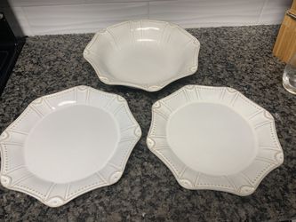3 piece Pier 1 serving platter plates and bowl