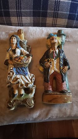 Vintage decorative wine bottles from Italy