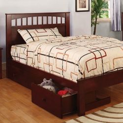 Cherry Twin Bed (either Trundle or 3 Drawers)