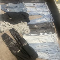 Men Pants And Shorts Size 31,32,M, Man Jacket2X, Kid Boys Clothes Size 7,8, Boy Sweater Size 14, Kids Shoes Sizes 1,7 Everything For 300 Serious Only 