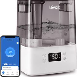 LEVOIT Humidifiers for Bedroom Large Room Home, (6L) Cool Mist Top Fill Essential Oil Diffuser for Baby & Plants, Smart App & Voice Control, Rapid Hum