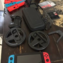 Nintendo switch with accessories