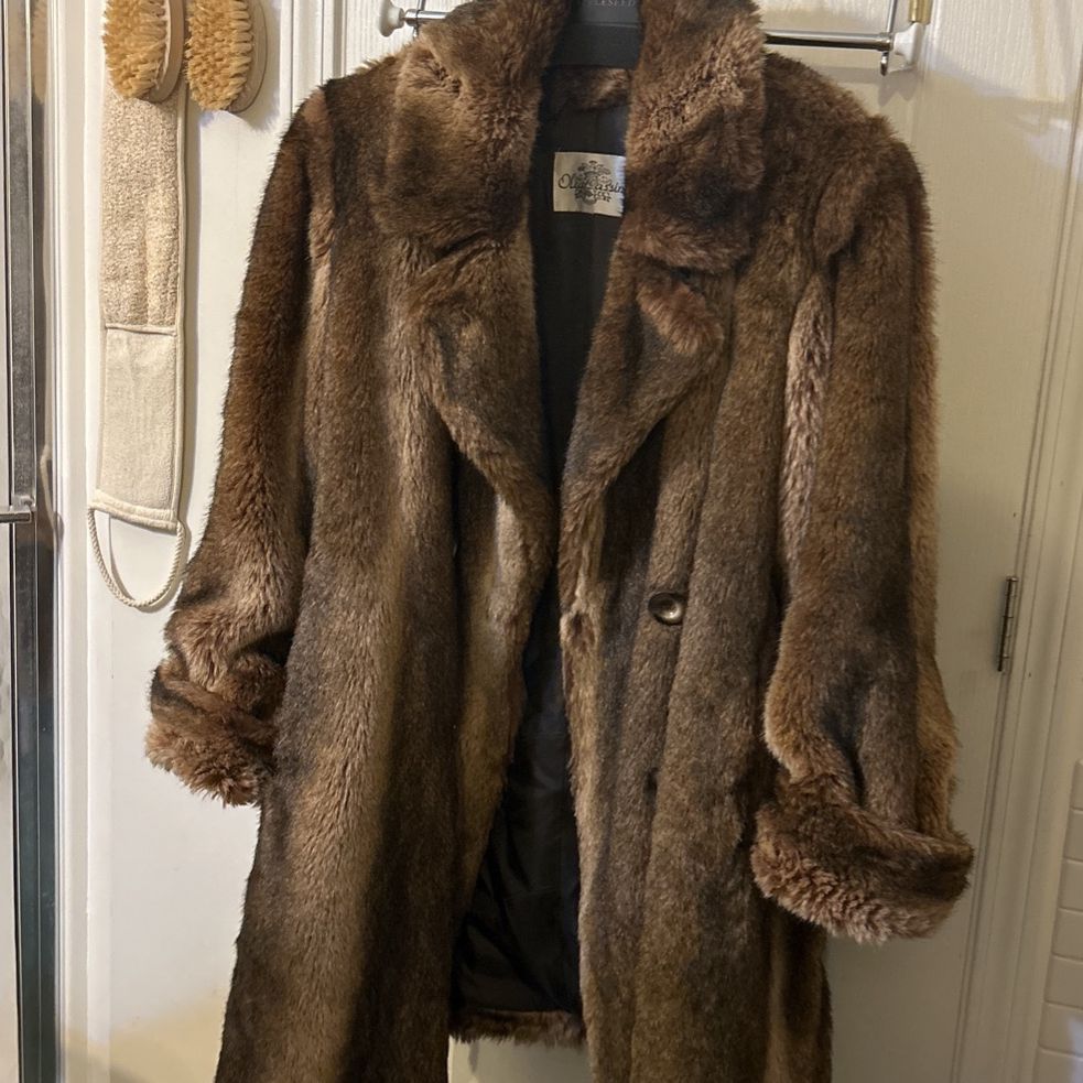 Oleg Cassini Vintage Faux Fur Coat 