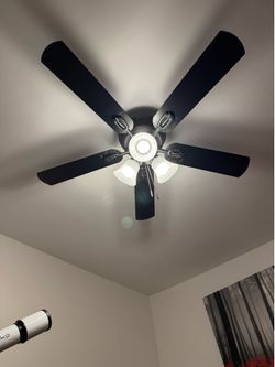 Set of 2-52in Hampton Bay ceiling fan matte black