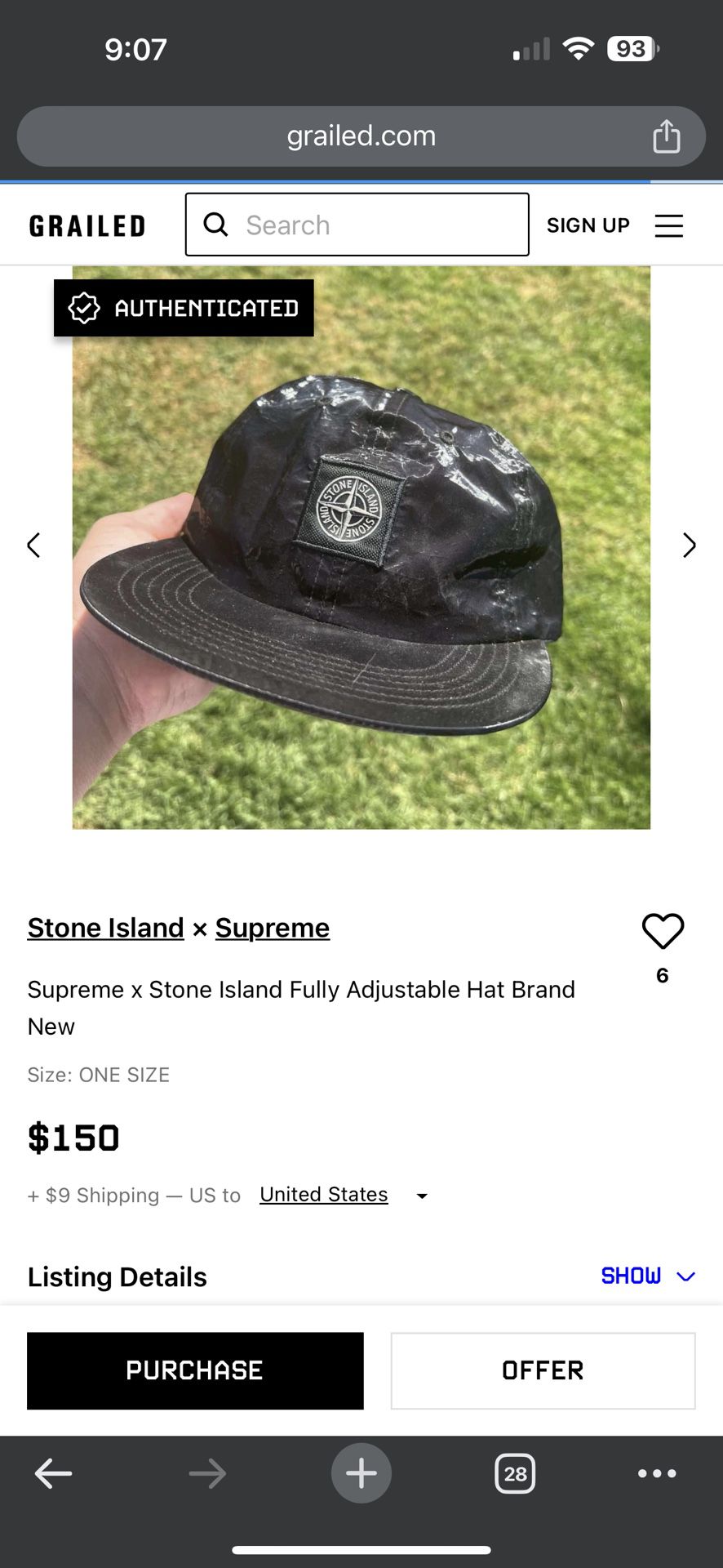 Stone Island x Supreme Hat New