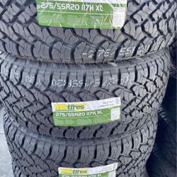 275/55R20 XL All Terrain Tires with White Lettering 