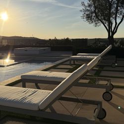 Restoration Hardware Teak Chaise Lounge Chair (6 Available)