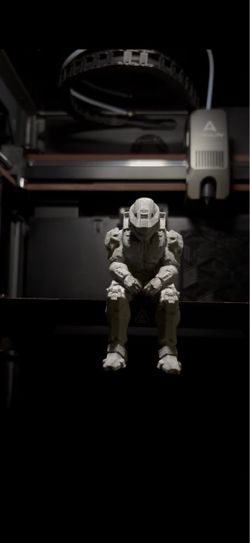 Halo Spartan sitting on edge