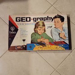 Vintage Collectibles 1960s USA Edition Geo-Graphy Board Game by Cadaco 