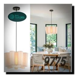 VILUXY Modern Fabric Pendant Light Fixtures 15.7'' Farmhouse Pendant Lighting
