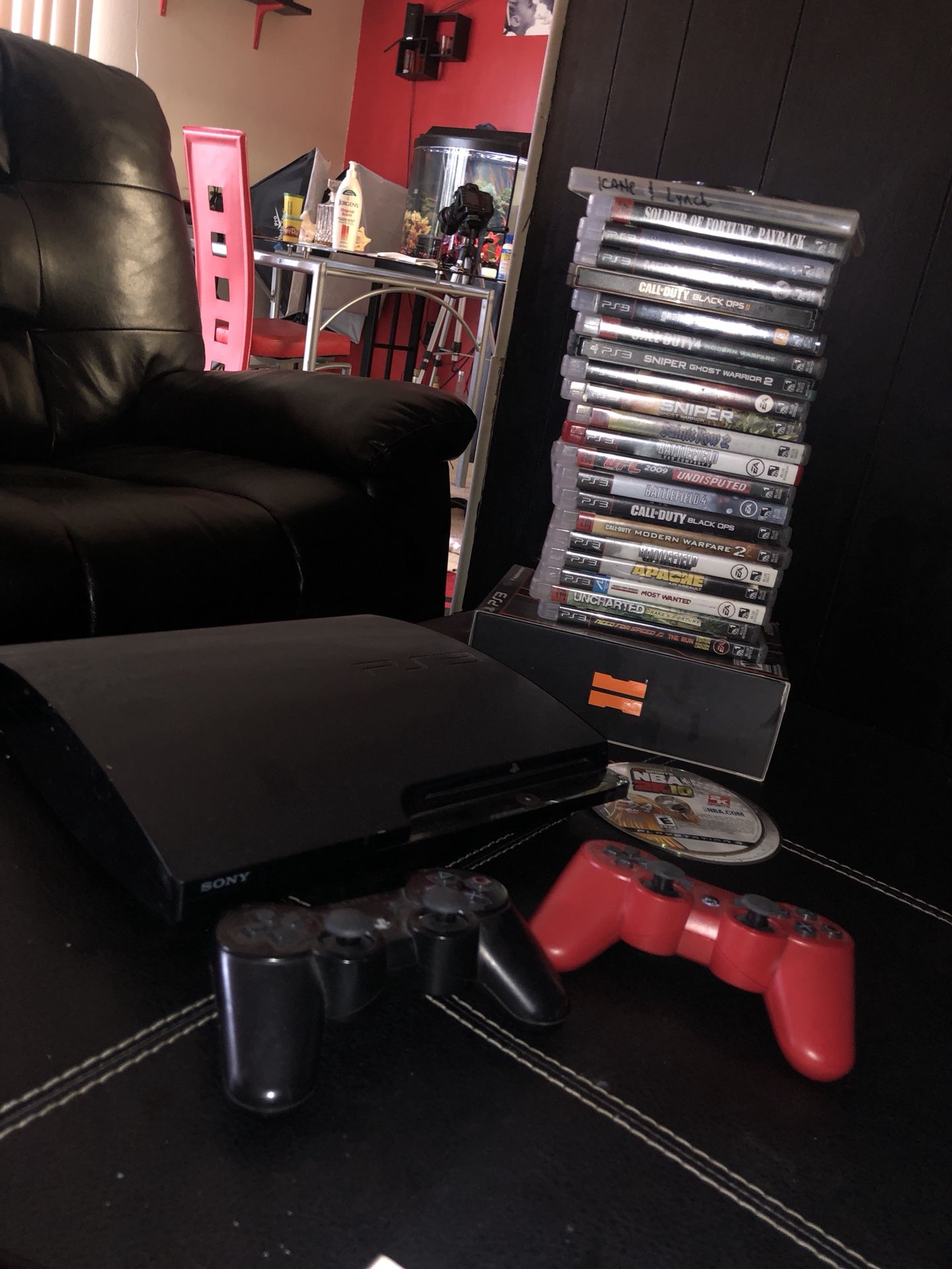 PS3 w/ 2 controllers and 20+ games